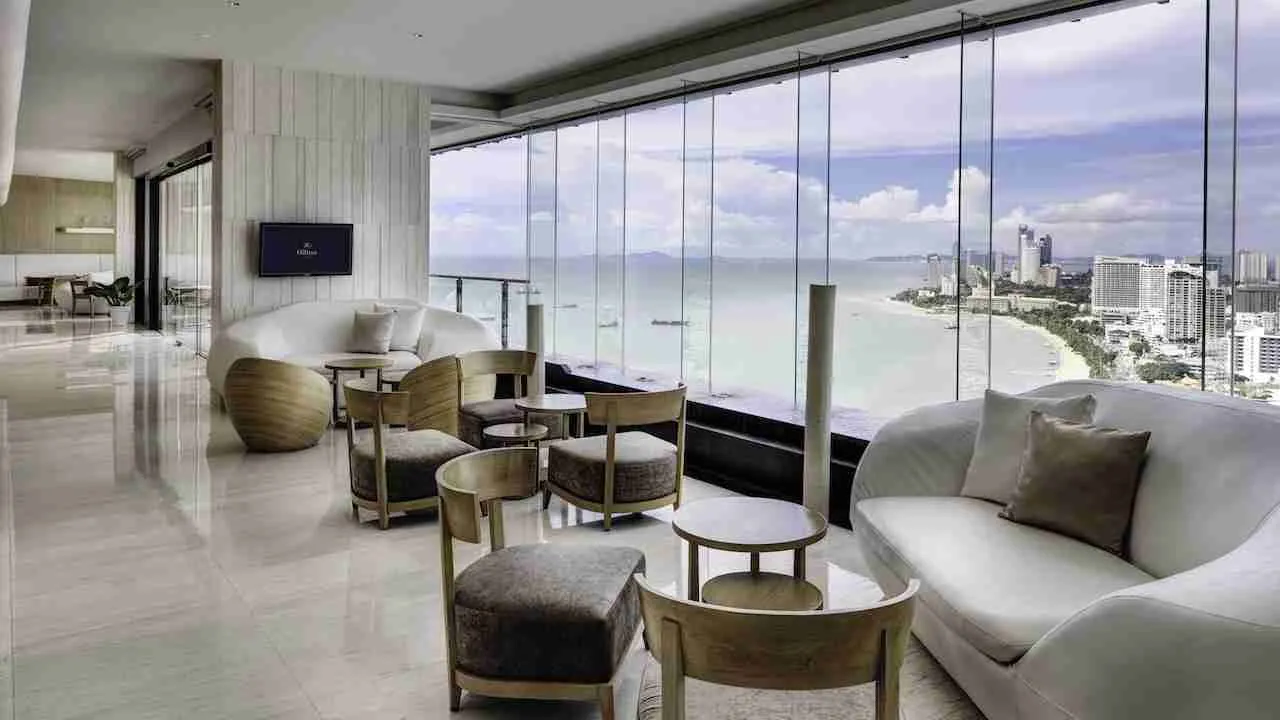 living room of Hilton Pattaya 2 bedroom ocean residence