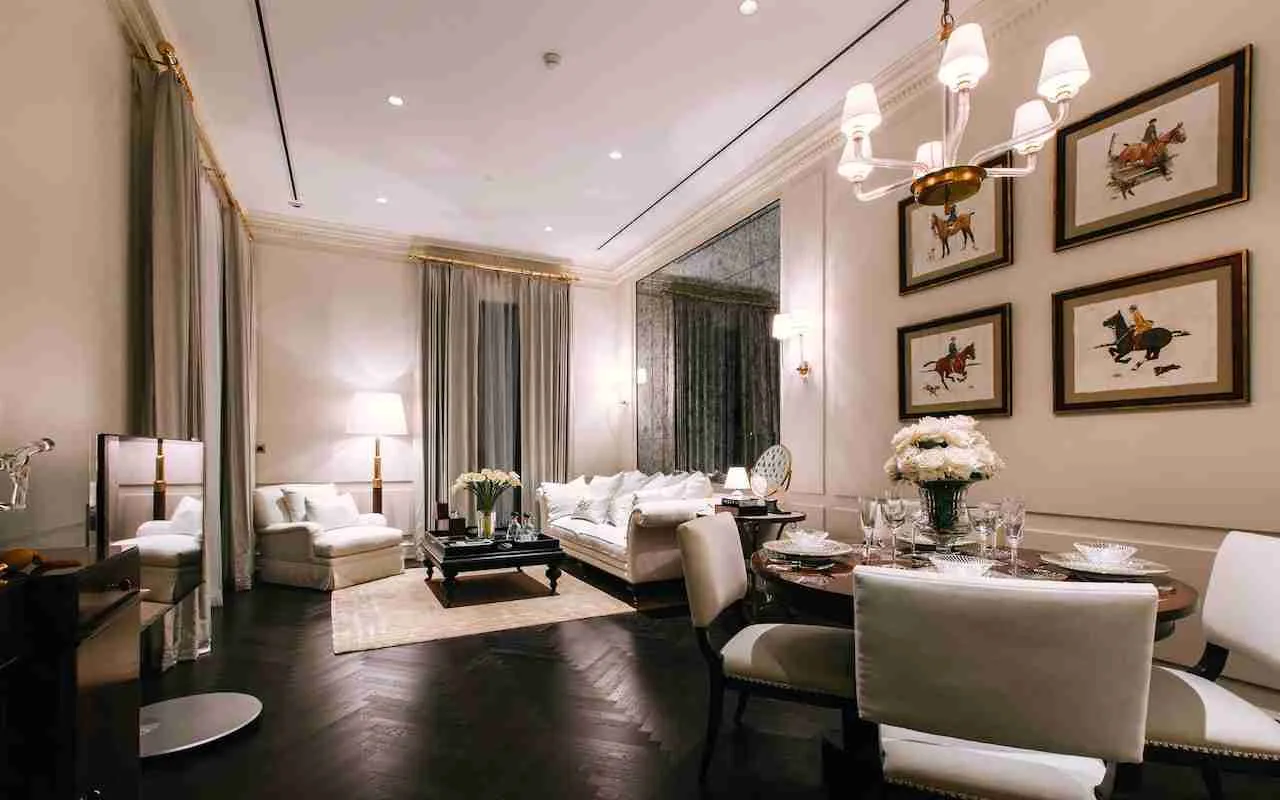 luxury living room sofa at 98 wireless condominium in Bangkok