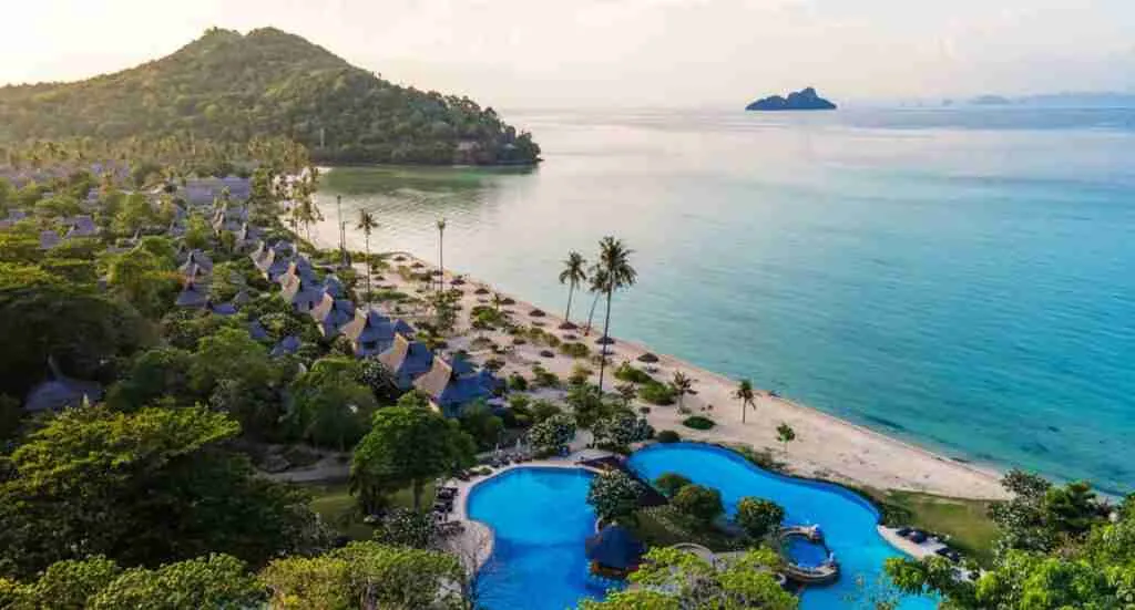 aerial view of Saii Phi Phi Island village in Thailand