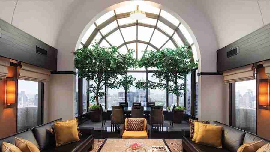 living room of the presidential suite at the Banyan Tree hotel in Bangkok