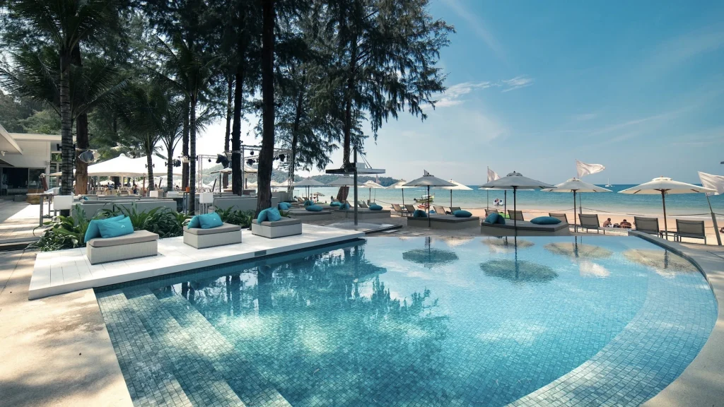 beautiful swimming pool at a beach club in phuket