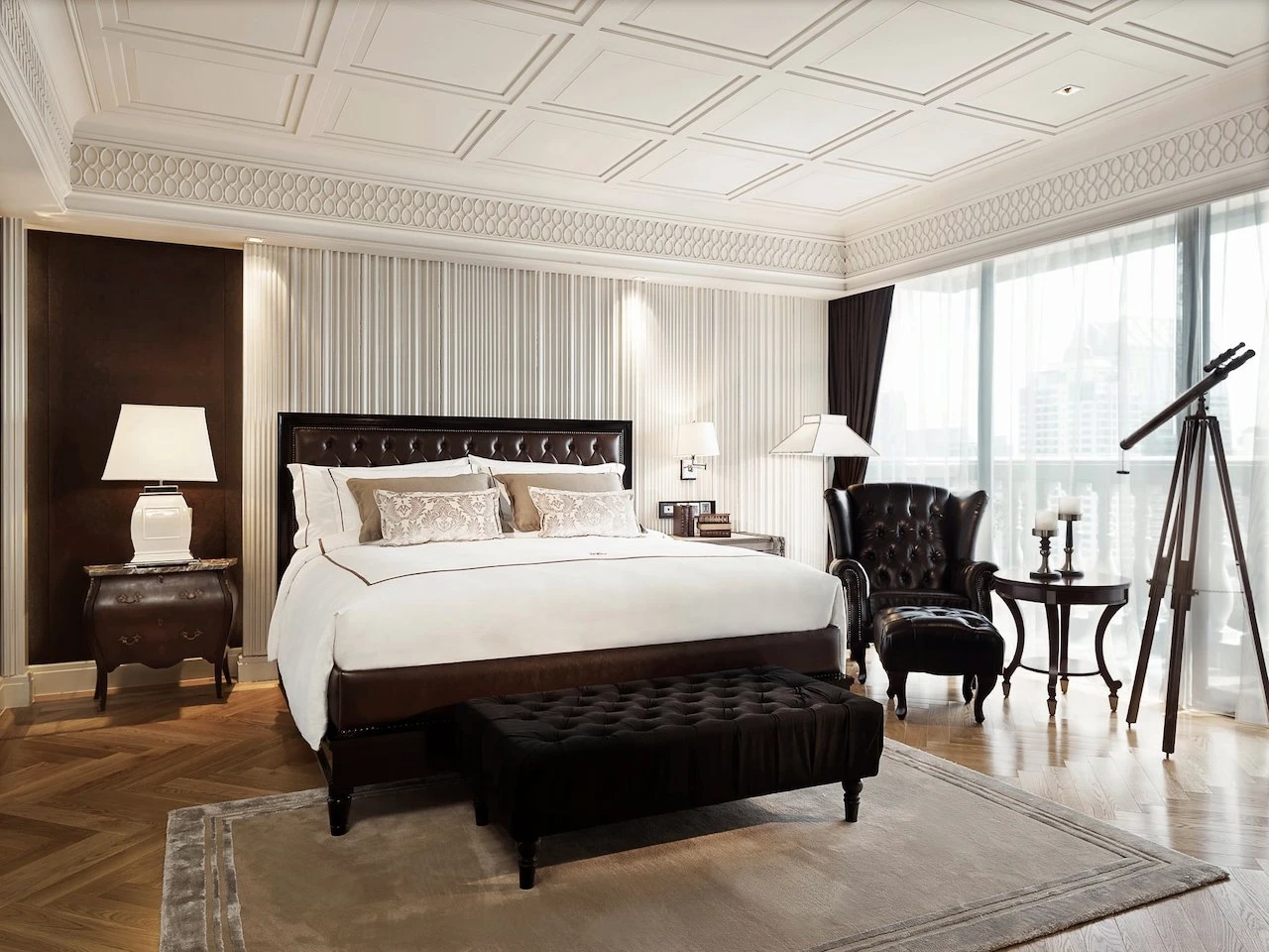 bedroom in the paranim penthouse at hotel muse bangkok