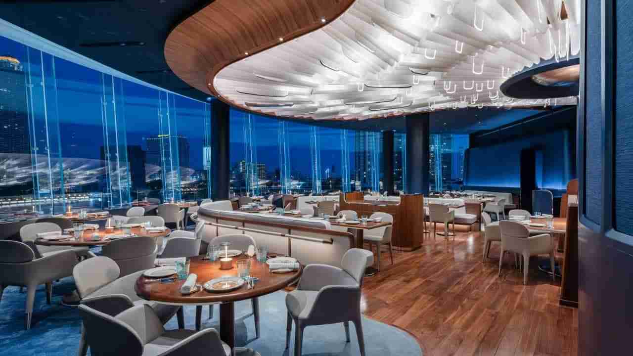 interior of Blue by Alain Ducasse restaurant in Bangkok Thailand