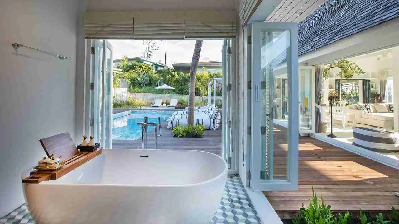 private bathroom at the biggest suite of Cape Kudu hotel in Koh Yao Noi Thailand