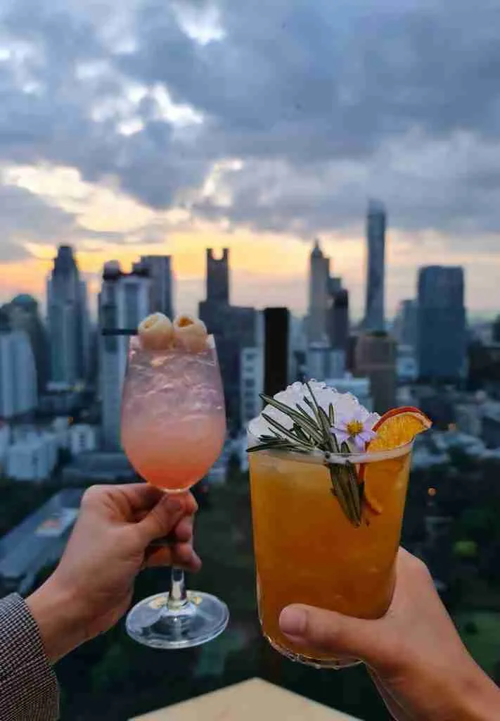 cocktails at Char Rooftop bar in Bangkok
