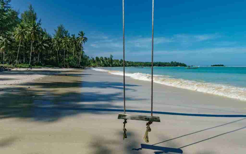 swing on coconut beach in Koh Lak Thailand