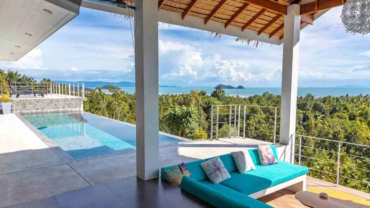 designer pool villa with sea view in the jungle outside of Pattaya