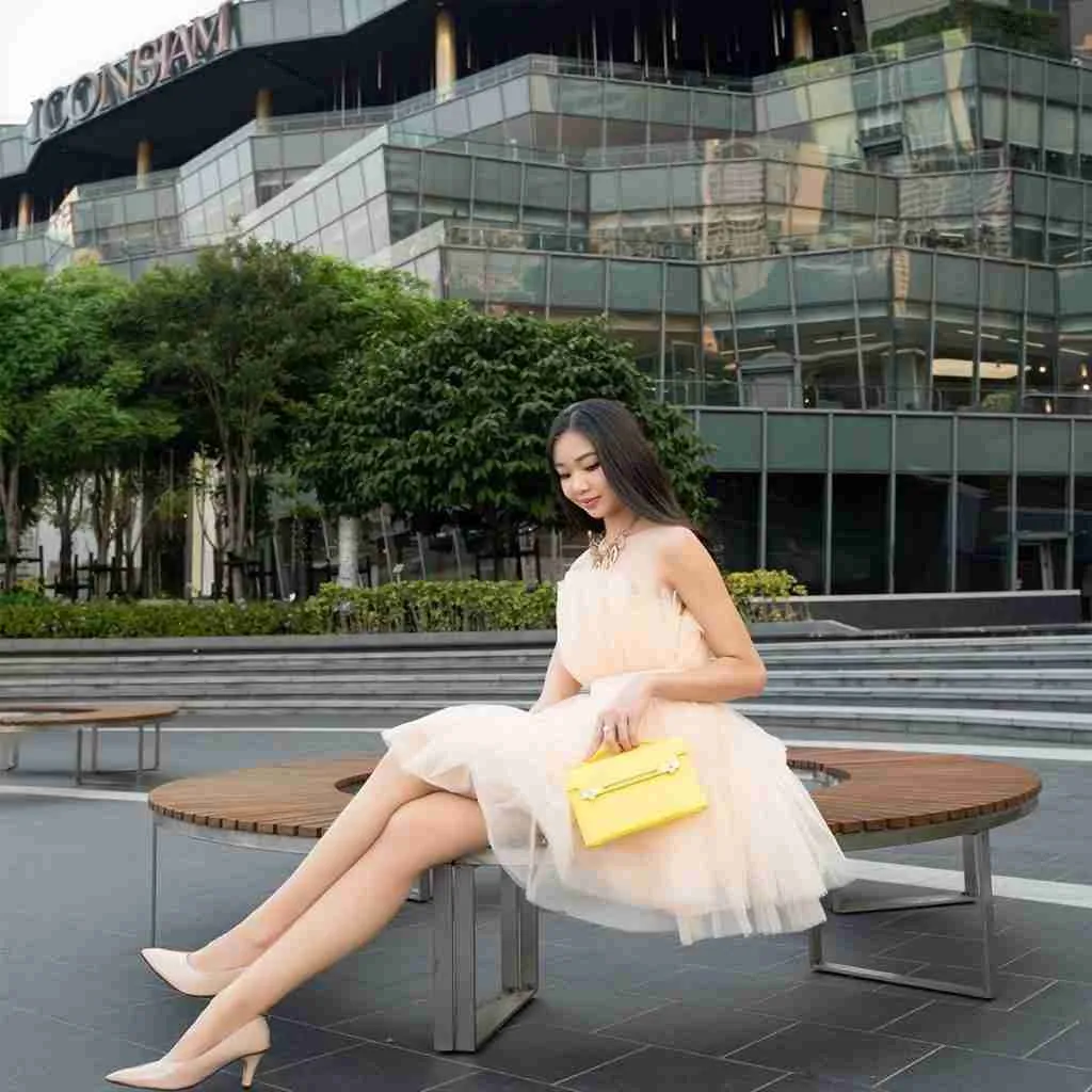 elegant young Thai girl at Iconsiam mall in Bangkok