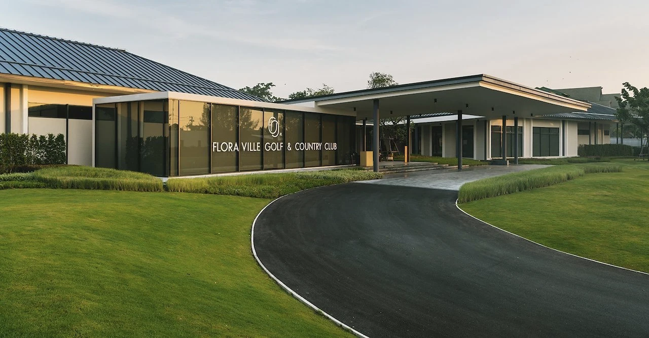 close view of country club at flora ville golf club near bangkok
