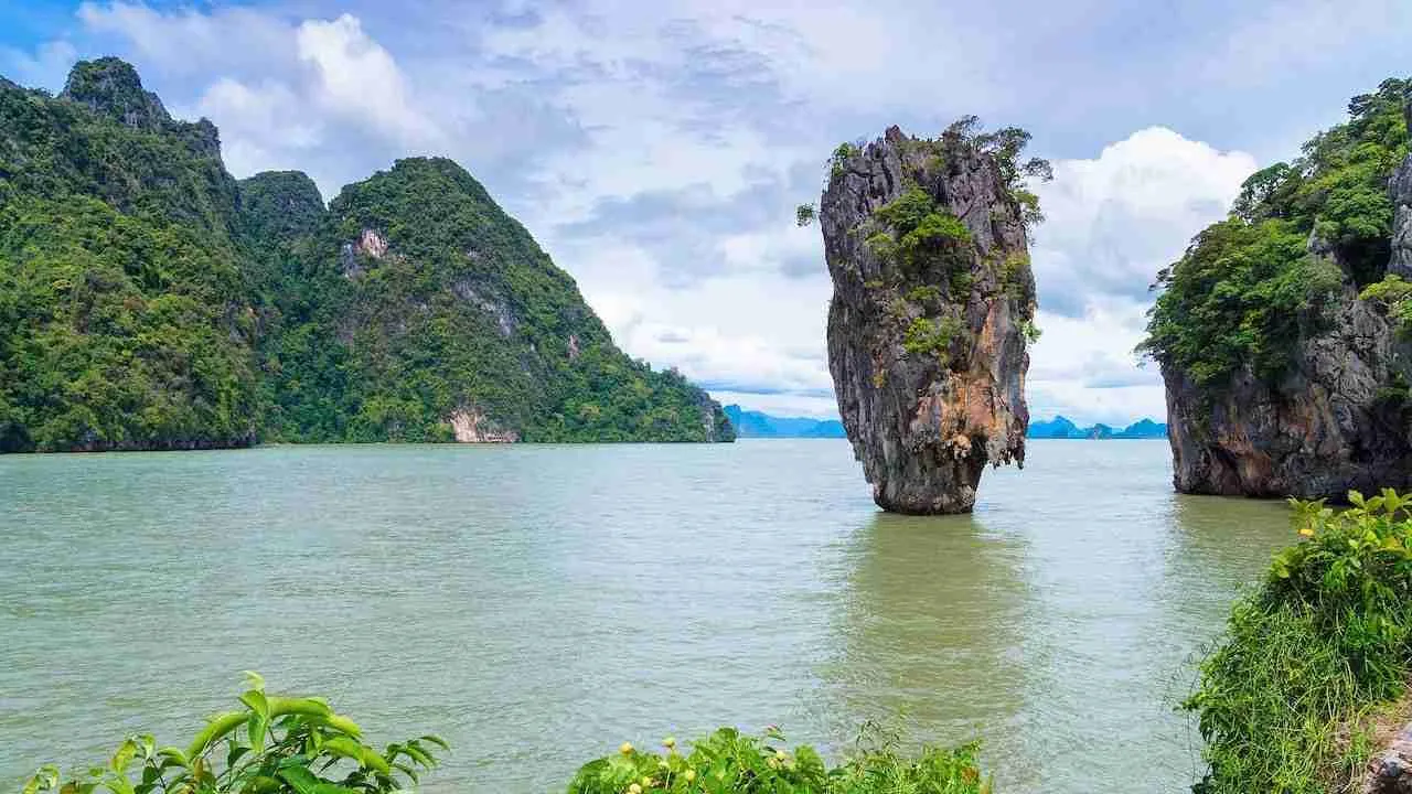 islands in Phang Nga bay in Phuket Thailand