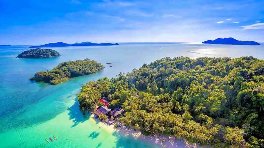 blue water around Koh Chang island in Thailand
