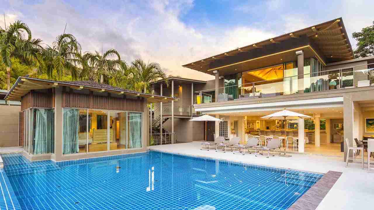 La Colline Pool Side of the villa in Layan Phuket Thailand