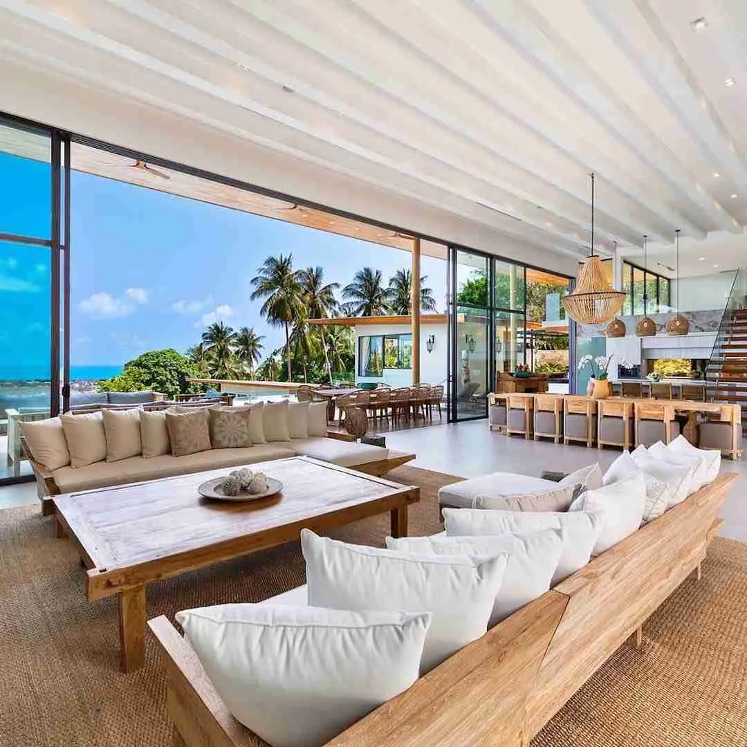 lavish living room of a luxury villa in Phuket