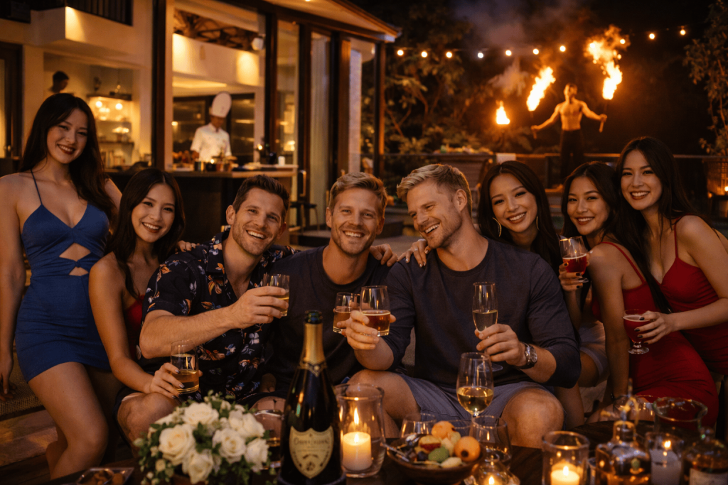 豪华别墅夜间派对庆典