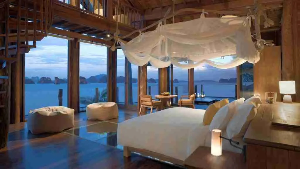luxury suite with ocean view at six senses yao noi in Phuket Thailand