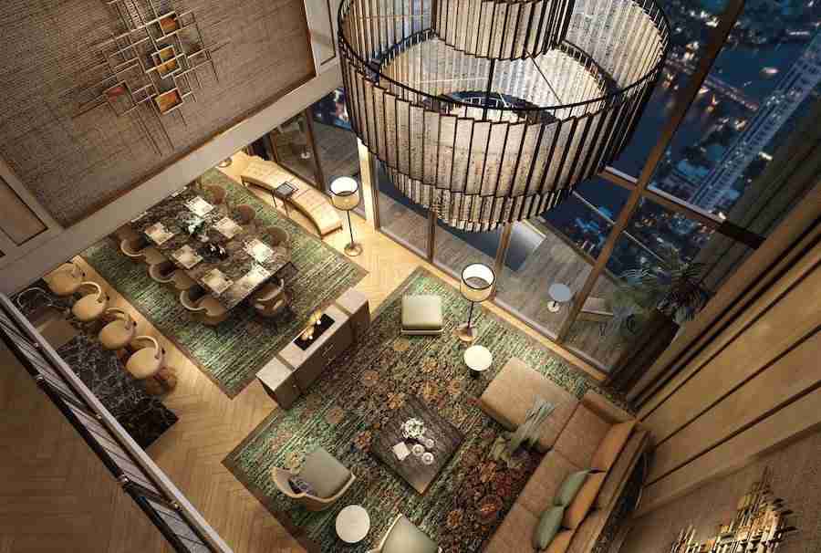living room of the Mandarin Oriental Super Luxury Penthouse Suite in Bangkok