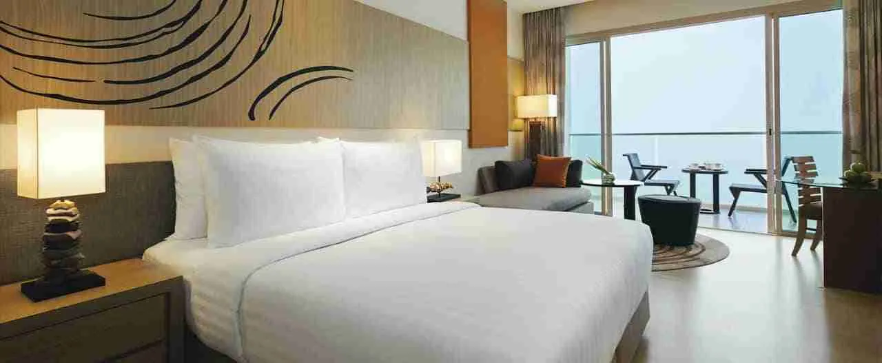 Bedroom at Movenpick Siam Hotel in Pattaya Thailand