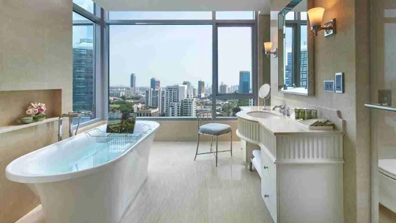 luxury bathroom at Oriental Residence Bangkok in Thailand