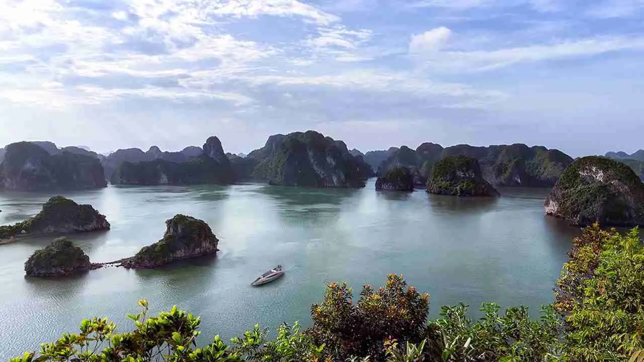 superyacht Ocean Emerald cruising in Phang Nga bay in Phuket Thailand