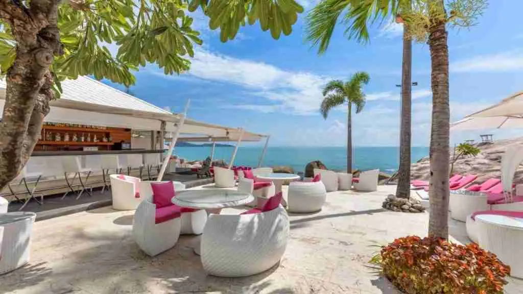 private beach club at Beluga Koh Samui resort