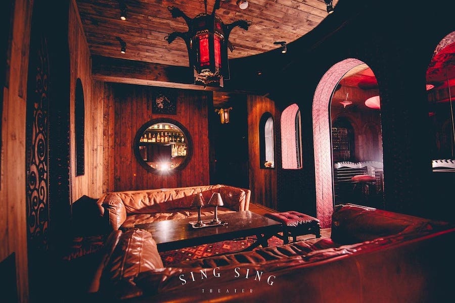 private room on the secret floor of Sing Sing Theater nightclub in Bangkok Thailand