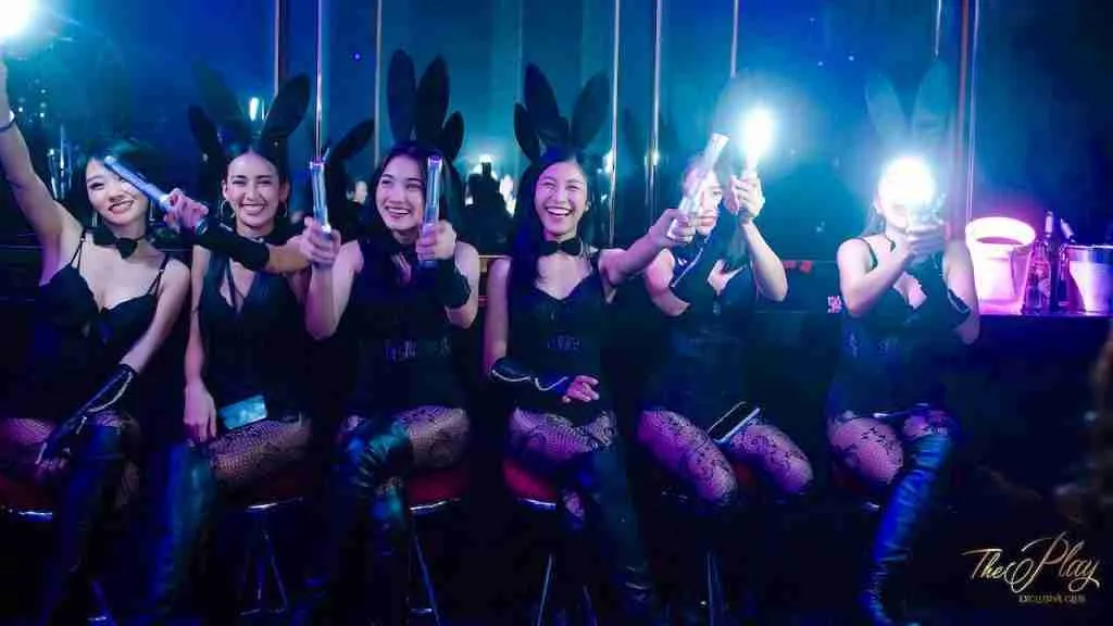 sexy Thai bunnies at The Play Exclusive Club in Bangkok