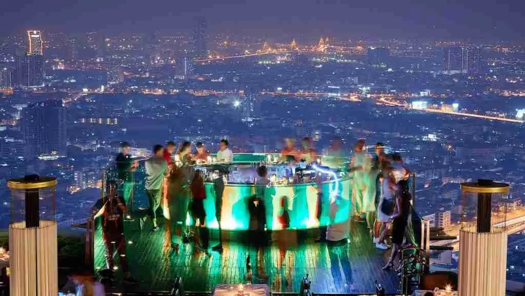 sky bar in Bangkok at night time