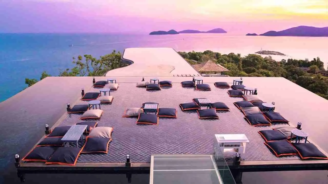 sri panwa luxury rooftop bar in Phuket Thailand