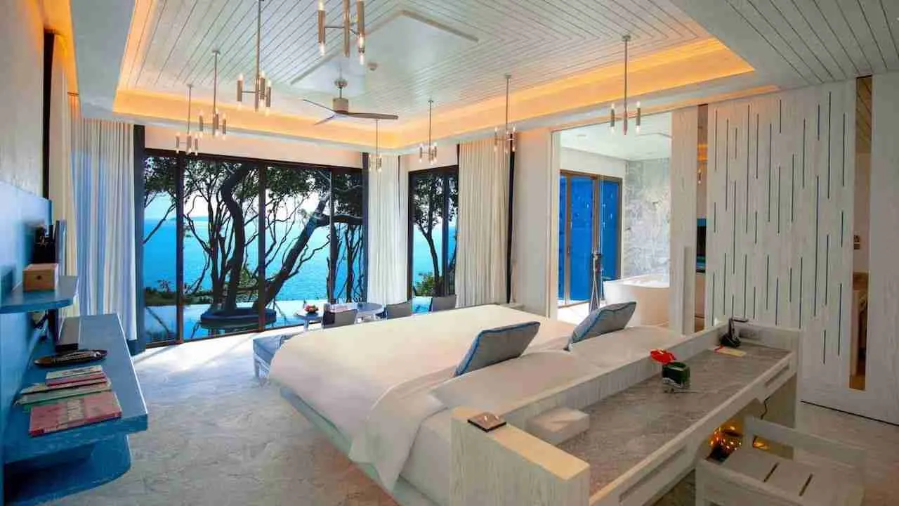 seaview bedroom at Sri Panwa Phuket resort in Thailand