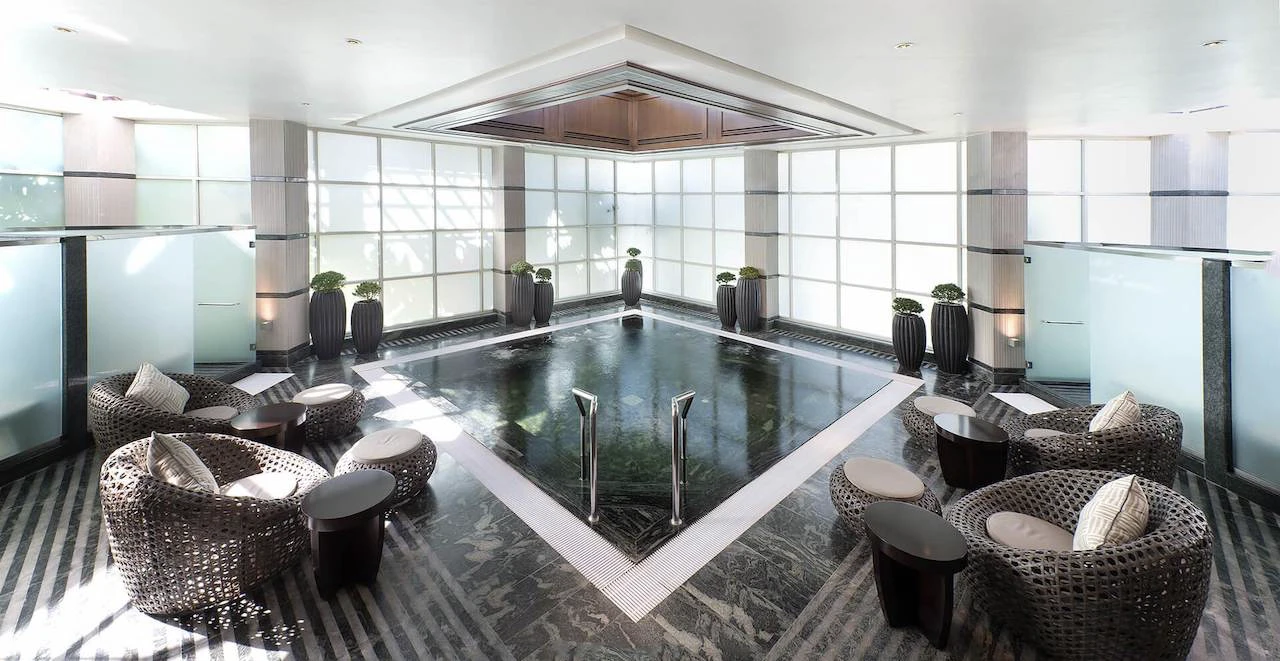 luxury jacuzzi in the common area of thai country club, a golf club in bangkok