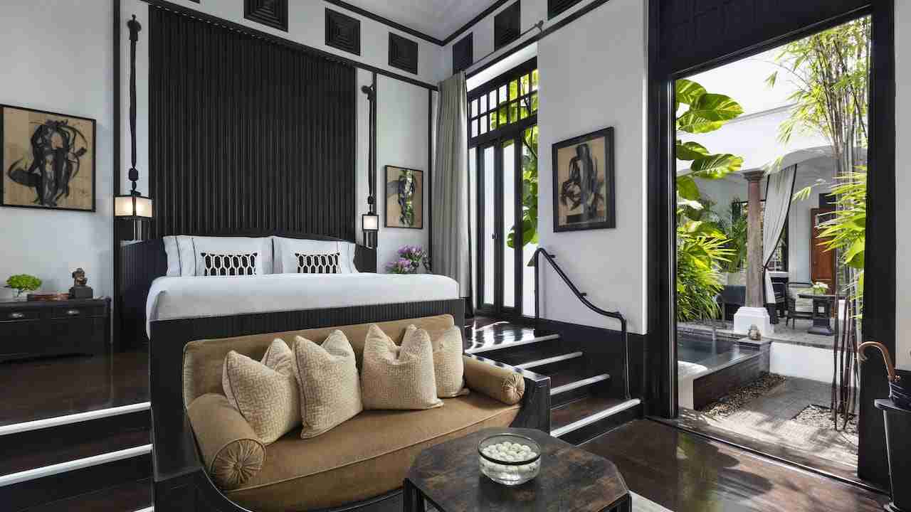 pool villa bedroom and court view at The Siam Bangkok