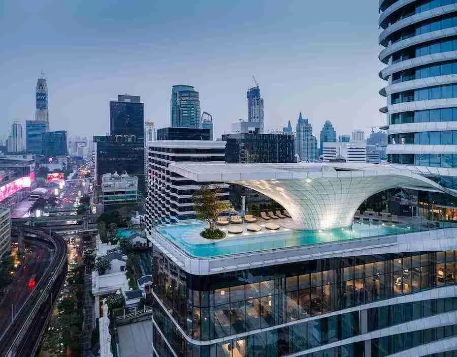 View from above of the Astoria Hotel in Bangkok