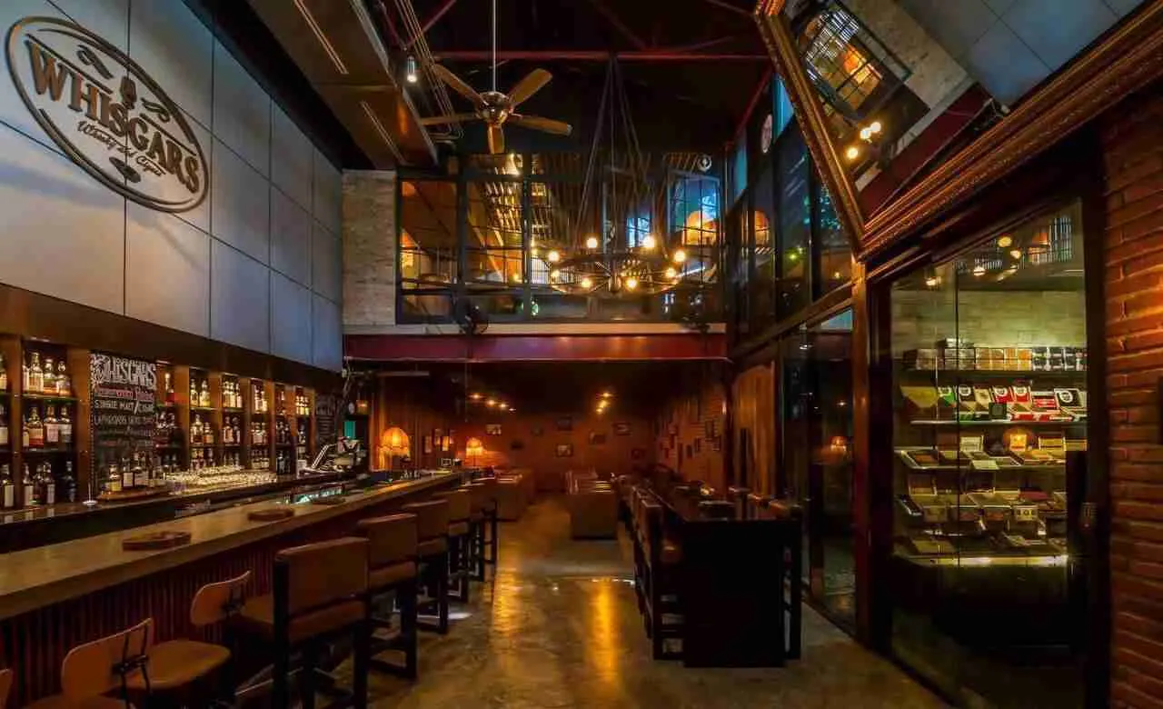 interior of Whisgars Bangkok whisky and cigar bar